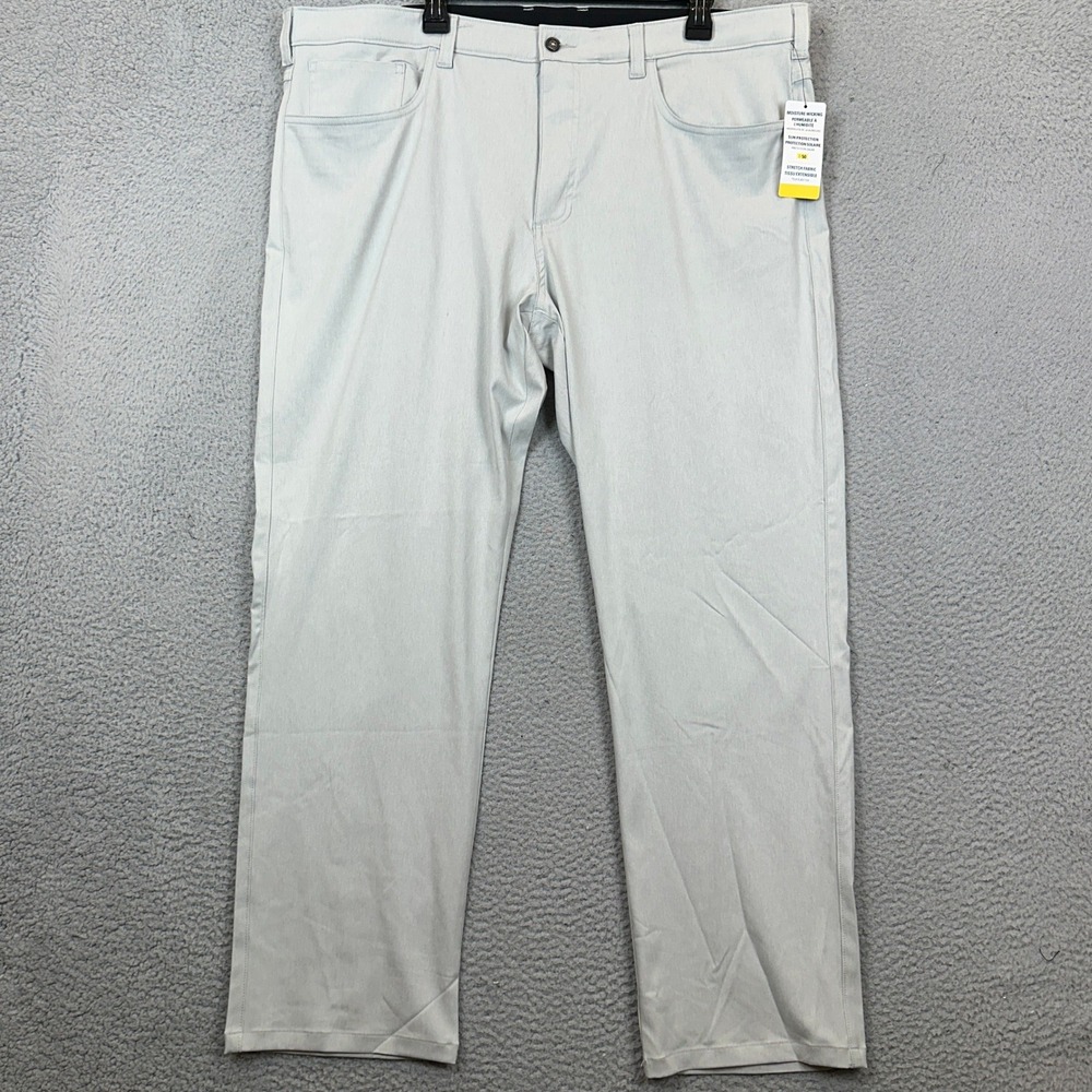 NEW Jack Nicklaus Pants Mens 40X30 Light Grey Golf Performance Chinos Stretch